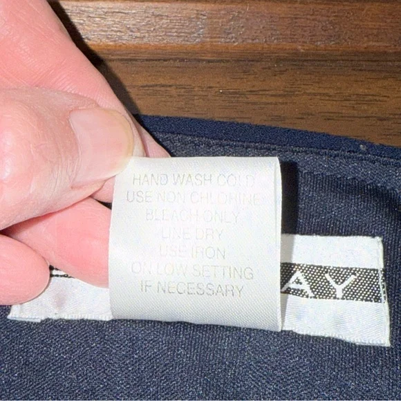 Dana Kay Navy Sheer Ruffle Blouse Rosette Front 3/4 Sleeve Plus 24W - Picture 6 of 7